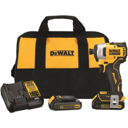 DeWalt DCF809C2 Atomic 20V MAX Impact Driver Kit, 1/4 inch Hex, 1700 inch lbs Torque, 2 Batteries