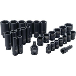 DeWalt MT19244 1/2" Drive Standard and Deep Impact Socket Set, 6 Point, SAE, 28 Pieces