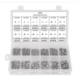 Disco Automotive Hardware 8214 Self Piercing Rivet Assortment, 12 Sizes, 1100 Pieces, 6 3/4" x 11" Plastic Tray