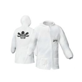 DeVilbiss CLEAN 803666 Hooded Lab Coat, X-Large, White, Nylon