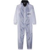 DevilBiss CLEAN 803598 Reusable Paint Suit with Hood, X-Large, White, Nylon Front/Cotton Back, Elastic Waist