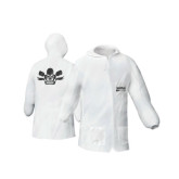 DeVilbiss CLEAN 803665 Hooded Lab Coat, Large, White, Nylon, Elastic Waist