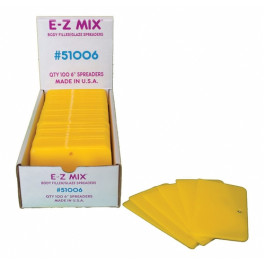 E-Z Mix 51006 Body Filler/Glaze Spreader, 6", Yellow Plastic, Box of 100