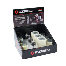 EZRED PP12PK Battery Brush Kit, 12-Piece, 1/4" Hex Drive, for Cleaning and Polishing Corroded Battery Posts