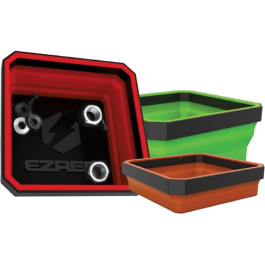 EZRED TRAY-CLR Collapsible Magnetic Parts Tray Set, 4.25" x 4.25" x 2" Expanded, Set of 3
