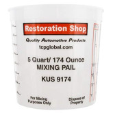 Mix Cups - 5 Quart size - 174 oz. Volume Paint and Epoxy Mixing Cups - Mix Cups are Calibrated with Multiple Mixing Ratios, 25 Pack