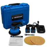Evergrade EG283301 Cordless Random Orbital Sander Kit, 3/16" Orbit, 6" Pad, 16V, 2 Batteries