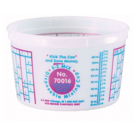 E-Z Mix 70016 Disposable Automotive Paint Mixing Cups, 1 Pint, Clear Plasti