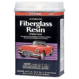 Evercoat 498 Fiberglass Auto Resin, Waterproof & Impact-Resistant Formula, 128 Fl Oz