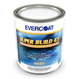 EVERCOAT 100730 Super Build Polyester Primer Surfacer, Gray, 4:1 Mixing, 1200 sq-ft/gal Coverage, 1 Gallon