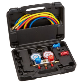 FJC 6850 R1234yf Aluminum Manifold Gauge Set, 72 inch Hose Kit