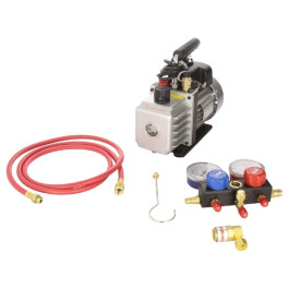 FJC KIT6 Vacuum Pump and R134a Manifold Gauge Set, Aluminum Manifold, 72 inch Hoses, 3.0 CFM Pump