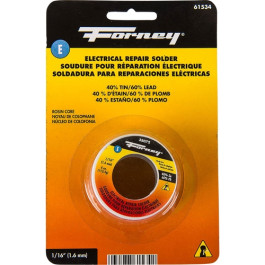 Forney 61534 Electrical Repair Rosin Core Solder, 40% Tin 60% Lead, 1/16" D