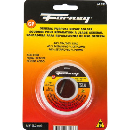 Forney 61536 General Purpose Repair Acid Core Solder, 40% Tin 60% Lead, 1/8