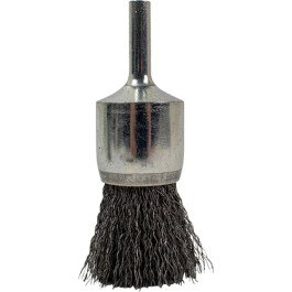 Forney 72738 Fine Crimped Steel End Brush, 1" x 0.008" Wire, 1/4" Rounded S