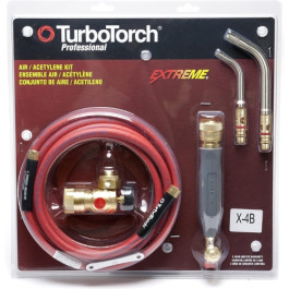 TurboTorch X-4B Extreme A/C Refrigeration Torch Kit, Air-Acetylene, Soft Solder up to 3-1/2", Silver Braze up to 2"