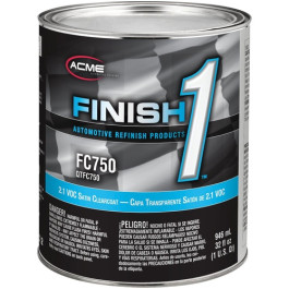 Finish 1 FC750-4 2.1 VOC Satin Clearcoat, High Solids, 4:1 Mix, 1 Quart Can