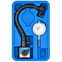 Fowler 72-641-300 Flex Arm Magnetic Base and White Face Dial Indicator Comb