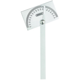 General Tools 17 Angle-Izer Square Head Stainless Steel Angle Protractor, 0 To 180 Degrees, 6" Arm