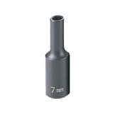 Grey Pneumatic 1007MD 3/8 Inch Drive x 7mm Deep Length Impact Socket, 6 Point