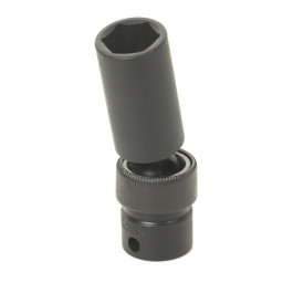 Grey Pneumatic 1008UMD3/8" Drive 8mm Deep Universal Impact Socket, Chrome Molybdenum Alloy Steel, 12-Point