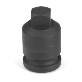 Grey Pneumatic 1012PP 3/8" Drive x 3/8" Square Male Pipe Plug Socket, Chrome Molybdenum Alloy Steel, Standard Length, 4-Point