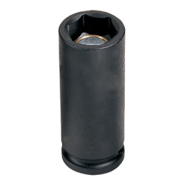 Grey Pneumatic 1013MDG 3/8" Drive x 13mm Magnetic Deep Impact Socket, Chrome Molybdenum Steel, 6-Point Design
