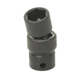 Grey Pneumatic 1013UM 3/8" Drive x 13mm Standard Universal Impact Socket, Chrome Molybdenum Steel, 6-Point, Swivel Joint