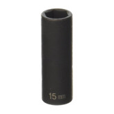 Grey Pneumatic 1015MD 3/8 Inch Drive x 15mm Deep Length Impact Socket, 6 Point