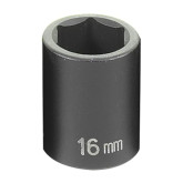 Grey Pneumatic 1016M 3/8 Inch Drive x 16mm Standard Length Impact Socket, 6 Point