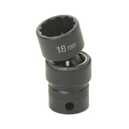 Grey Pneumatic 1115UM Standard Universal Impact Socket, 3/8" Drive, 15 mm,