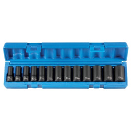 Grey Pneumatic 1203MSD 3/8" Drive 13-Piece Semi-Deep Metric Impact Socket Set, 12-Point