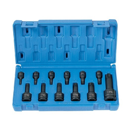 Grey Pneumatic 1235TT Tamper-Proof Star Driver Set, 1/4", 3/8", 1/2" Drive, 12-Piece