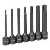 Grey Pneumatic 1247MH 3/8 Inch Impact Hex Driver Set, 4 Inch Length, 7 Pieces 