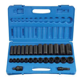 Grey Pneumatic 1328RD 1/2" Drive 28-Piece Standard and Deep Impact Socket Set, 6-Point