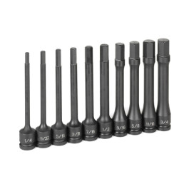 Grey Pneumatic 1360H 1/2" Drive 10-Piece 6" Fractional Hex Driver Set, 6-Point
