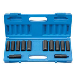 Grey Pneumatic 1500DW 1/2" Drive 12-Piece Extra-Thin Wall Deep Impact Socket Set, 6-Point