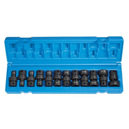 Grey Pneumatic 1612U 3/8" Drive 12-Piece 12-Point Standard Fractional Universal Impact Socket Set, 12-Point