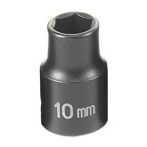 Grey Pneumatic 2010M 1/2 Inch Drive x 10mm Standard Length Impact Socket, 6 Point