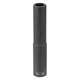 Grey Pneumatic 2040XD 1/2" Drive 1-1/4" 6 Point Extra Deep Impact Socket, 5" Overall Length
