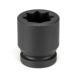 Grey Pneumatic 4564S  1" Drive x 2" Standard Length Impact Socket, 8 Point