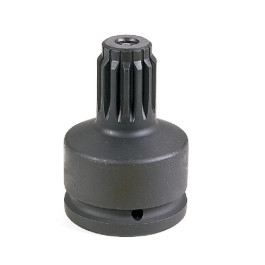 Grey Pneumatic 6011A 1-1/2" Female Drive x #5 Spline Male, Impact Rated with Lock Button Retention Adapter