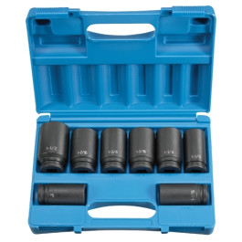 Grey Pneumatic 8034D 3/4" Drive Deep Length Impact Socket Set, SAE, 8-Piece, 6 Point