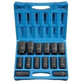 Grey Pneumatic 8038D 3/4" Drive, 14-Piece Deep Length Impact Socket Set, 6 Point