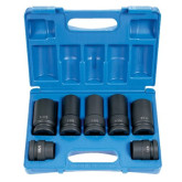 Grey Pneumatic 9007 1" Drive Standard and Deep Length Impact Socket Set, 6 Point and 4 Point