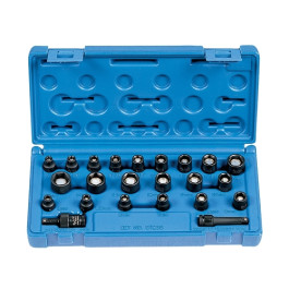 Grey Pneumatic 9723G 1/4" Drive Standard Length Fractional & Metric Magnetic Impact Socket Set, 23-Piece, 6-Point