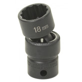Grey Pneumatic 1118UM 3/8 Inch Drive x 18mm Standard Length Universal Socket, 12 Point