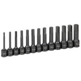 Grey Pneumatic 1343MH 1/2" Drive 4" Length Hex Point Socket Set, 13 Pieces