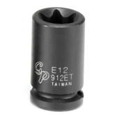 Grey Pneumatic 912ET 1/4" Drive x E12 Standard Length External Impact Impact Socket
