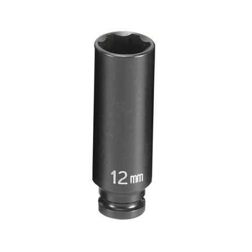 Grey Pneumatic 912MDS 1/4" Surface Drive x 12mm Deep Impact Socket, 6s-Point